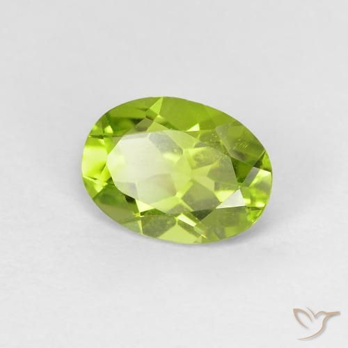 Peridoto Verde acceso naturale da 1.14 ct, Ovale, VVS-VS