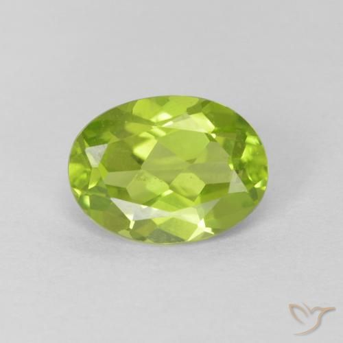 1.30ct Naturale Verde medio Peridoto, Ovale, VS