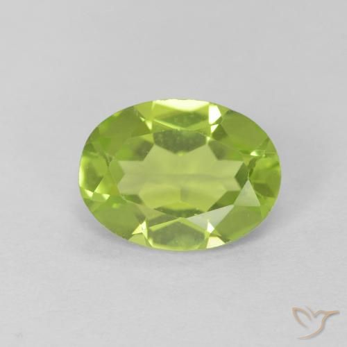 Peridoto Verde acceso naturale da 1.16 ct, Ovale, VS