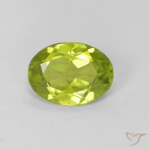 1.08ct Naturale Verde giallastro vivace Peridoto, Ovale, VS