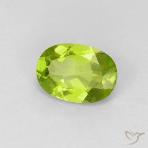 Peridoto Verde acceso naturale da 0.83 ct, Ovale, VVS-VS