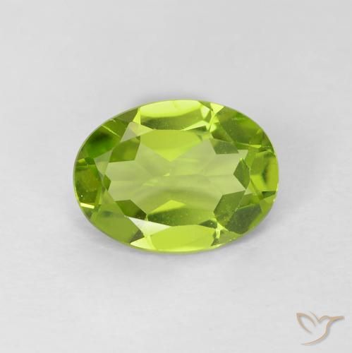 1.05ct Naturale Verde medio Peridoto, Ovale, VVS-VS