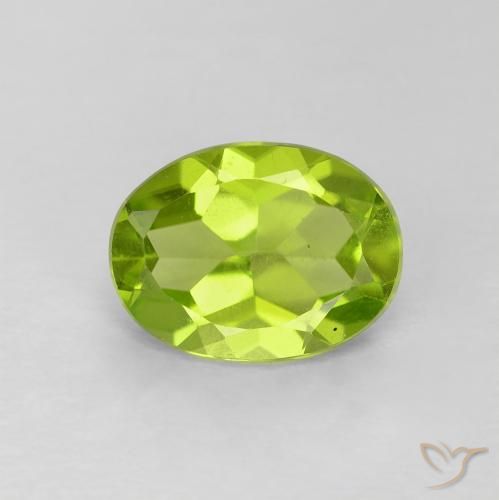 1.25ct Naturale Verde medio Peridoto, Ovale, VVS-VS