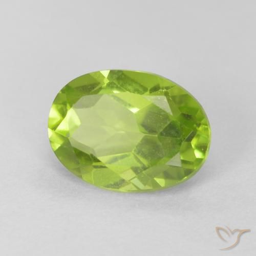 Peridoto Verde brillante naturale da 1.20 ct, Ovale, VVS-VS