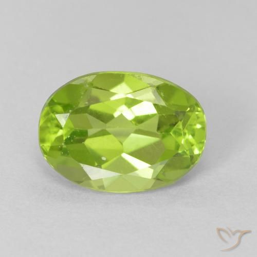 Peridoto Verde brillante naturale da 1.23 ct, Ovale, VVS-VS