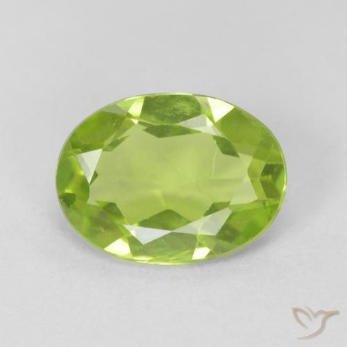 1.09ct Naturale Verde brillante Peridoto, Ovale, VVS-VS
