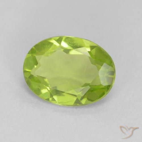 Peridoto Verde brillante naturale da 1.09 ct, Ovale, VVS-VS