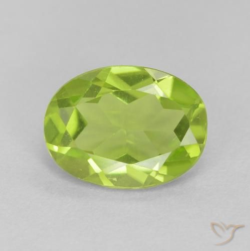 1.11ct Naturale Verde brillante Peridoto, Ovale, VVS-VS