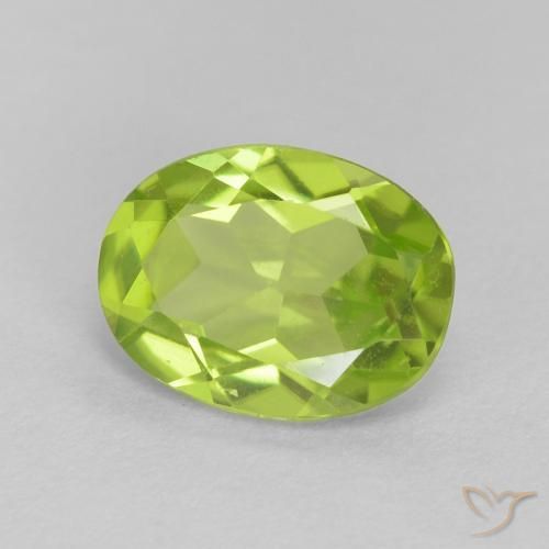 Peridoto Verde brillante naturale da 1.11 ct, Ovale, VVS-VS