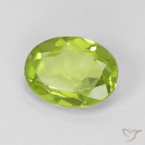 Peridoto Verde brillante naturale da 1.10 ct, Ovale, VVS-VS