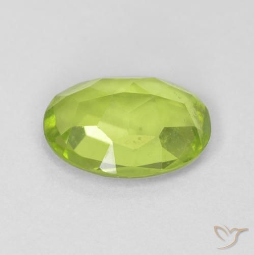 Peridoto Verde brillante naturale da 1.10 ct, Ovale, VVS-VS