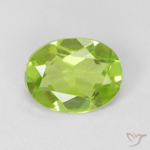 1.09ct Naturale Verde brillante Peridoto, Ovale, VVS-VS