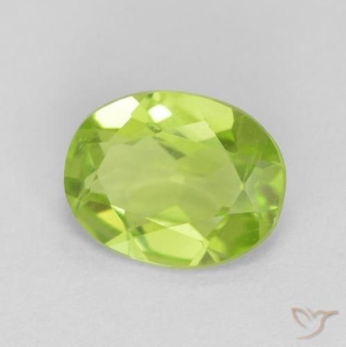 Peridoto Verde brillante naturale da 1.09 ct, Ovale, VVS-VS
