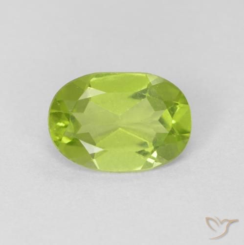 0.76ct Naturale Verde brillante Peridoto, Ovale, VVS-VS