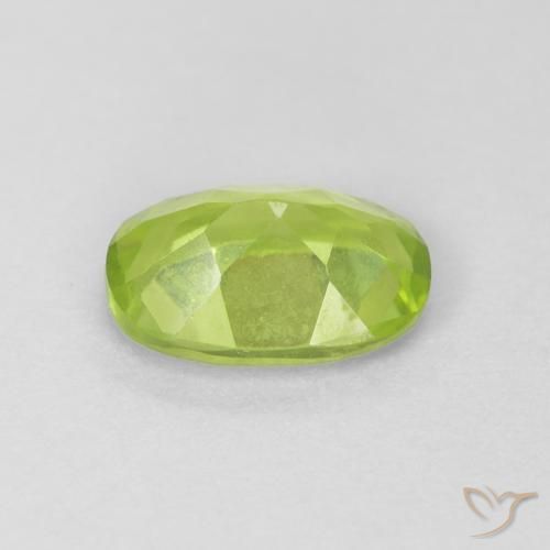 Peridoto Verde brillante naturale da 0.86 ct, Ovale, VVS-VS