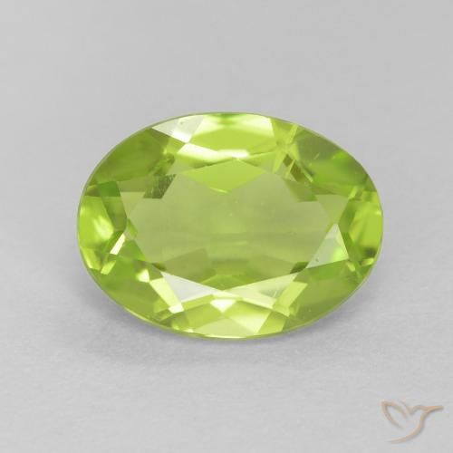 1.28ct Naturale Verde brillante Peridoto, Ovale, VS