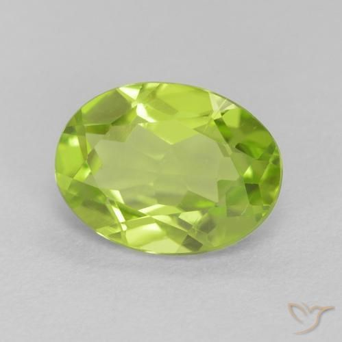 Peridoto Verde brillante naturale da 1.28 ct, Ovale, VS