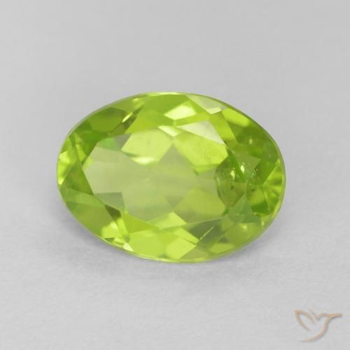 Peridoto Verde brillante naturale da 1.13 ct, Ovale, VS