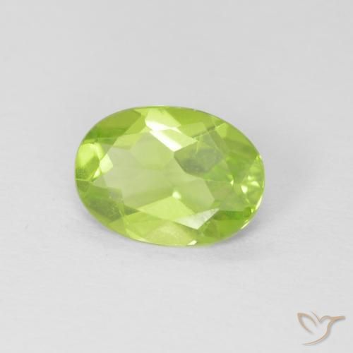 Peridoto Verde acceso naturale da 1.00 ct, Ovale, VVS-VS