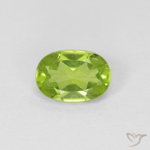 0.92ct Naturale Verde medio Peridoto, Ovale, VVS-VS