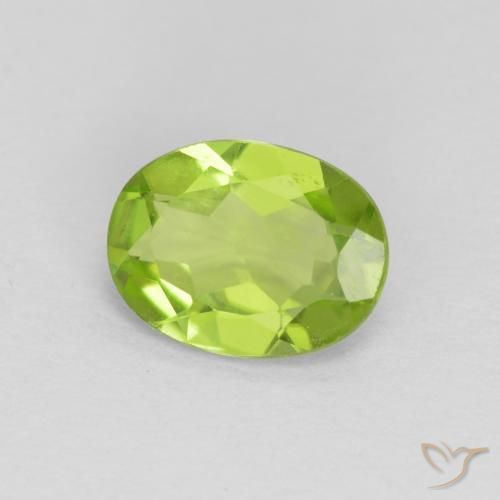 Peridoto Verde acceso naturale da 1.19 ct, Ovale, VVS-VS