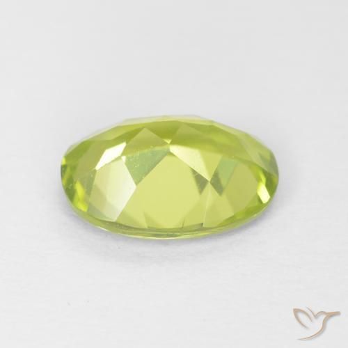 Peridoto Verde giallastro naturale da 1.18 ct, Ovale, VVS-VS