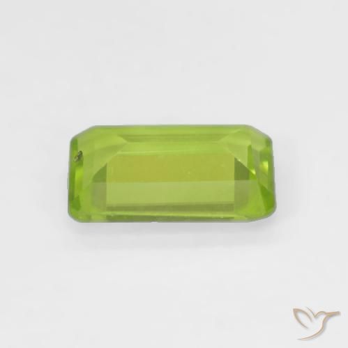 Peridoto Verde brillante naturale da 0.87 ct, Ottagonale / Taglio smeraldo, VS