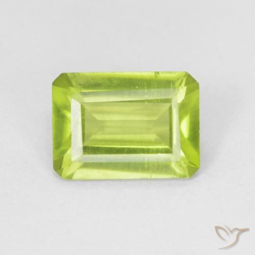 0.88ct Naturale Verde brillante Peridoto, Taglio smeraldo, VVS