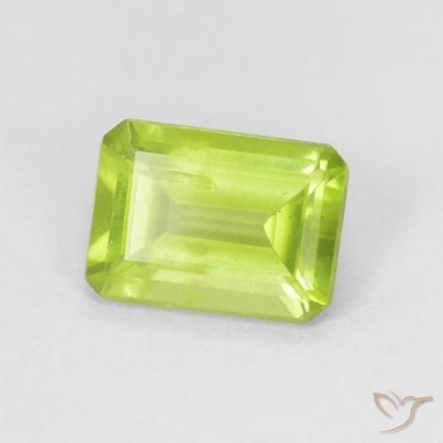 Peridoto Verde brillante naturale da 0.98 ct, Ottagonale / Taglio smeraldo, VS