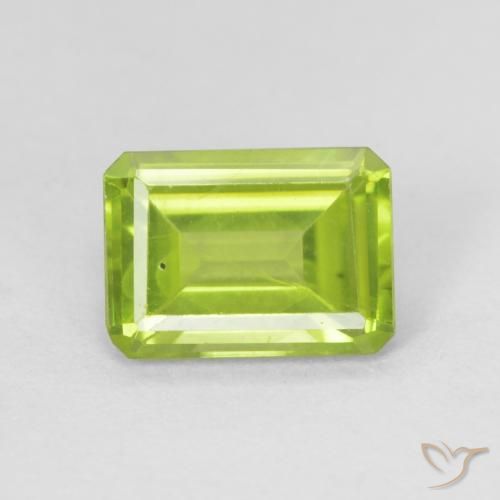 1.04ct Naturale Verde brillante Peridoto, Taglio smeraldo, VS