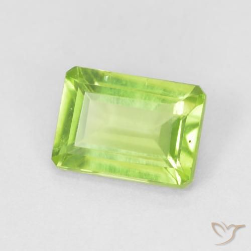 Peridoto Verde brillante naturale da 1.09 ct, Ottagonale / Taglio smeraldo, VS