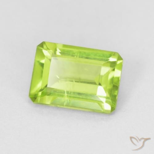 Peridoto Verde brillante naturale da 0.97 ct, Ottagonale / Taglio smeraldo, VS