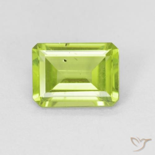 0.94ct Naturale Verde brillante Peridoto, Taglio smeraldo, VS