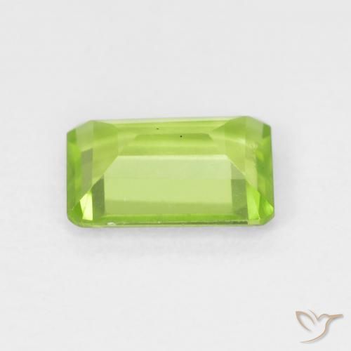 Peridoto Verde medio naturale da 0.96 ct, Ottagonale / Taglio smeraldo, VVS