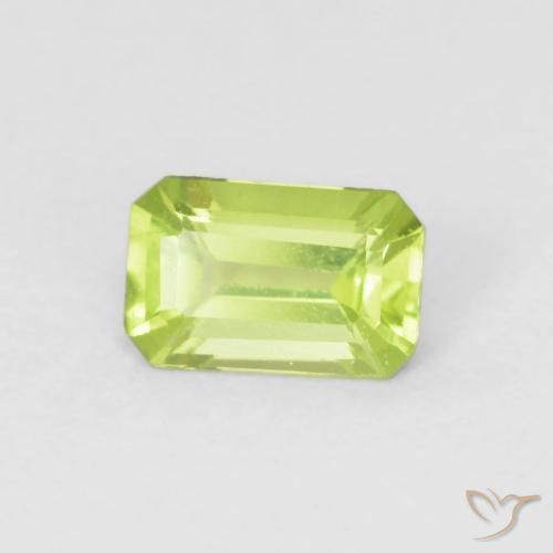 Peridoto Verde chiaro naturale da 0.51 ct, Ottagonale / Taglio smeraldo, VVS