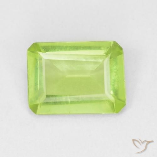 0.67ct Naturale Verde chiaro Peridoto, Taglio smeraldo, VVS