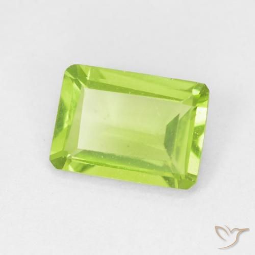 Peridoto Verde brillante naturale da 0.90 ct, Ottagonale / Taglio smeraldo, VVS