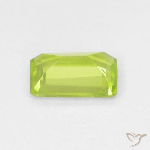 Peridoto Verde brillante naturale da 0.90 ct, Ottagonale / Taglio smeraldo, VVS