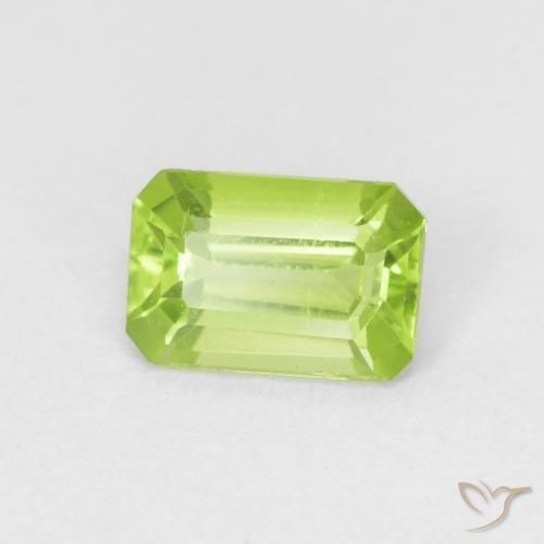 Peridoto Verde brillante naturale da 0.55 ct, Ottagonale / Taglio smeraldo, VVS
