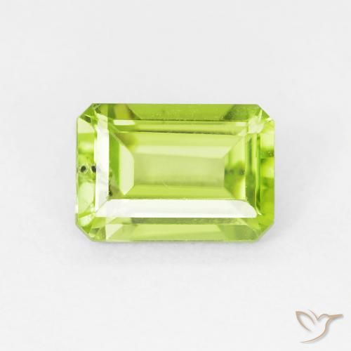 1.06ct Naturale Verde brillante Peridoto, Taglio smeraldo, VS