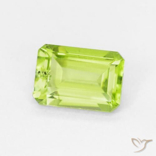 Peridoto Verde brillante naturale da 1.06 ct, Ottagonale / Taglio smeraldo, VS