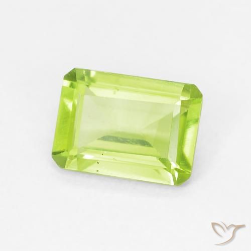 Peridoto Verde brillante naturale da 0.99 ct, Ottagonale / Taglio smeraldo, VVS-VS