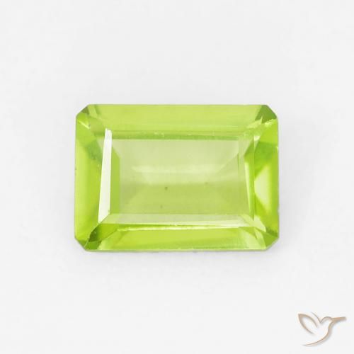 0.94ct Naturale Verde brillante Peridoto, Taglio smeraldo, VVS-VS