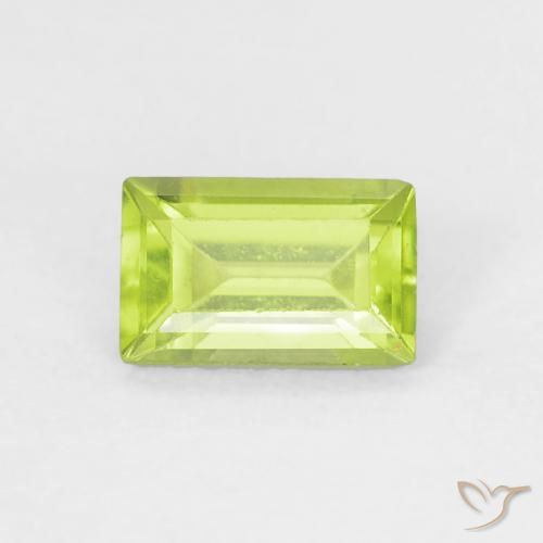 0.53ct Naturale Verde brillante Peridoto, Taglio a baguette, VVS-VS