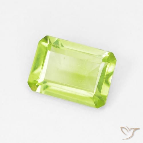 Peridoto Verde brillante naturale da 0.86 ct, Ottagonale / Taglio smeraldo, VVS-VS