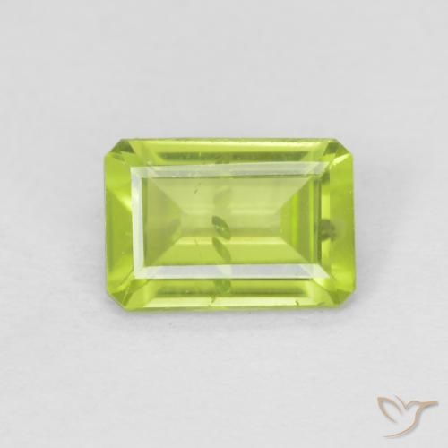 0.86ct Naturale Verde medio Peridoto, Ottagonale / Taglio smeraldo, VS, Photo A