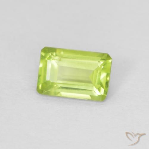 Peridoto Verde giallastro vivace naturale da 0.56 ct, Ottagonale / Taglio smeraldo, VVS-VS