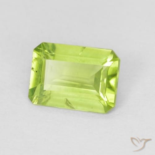 Peridoto Verde giallastro naturale da 0.97 ct, Ottagonale / Taglio smeraldo, VS