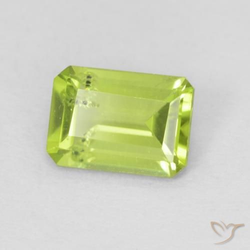 Peridoto Verde brillante naturale da 0.96 ct, Ottagonale / Taglio smeraldo, VS