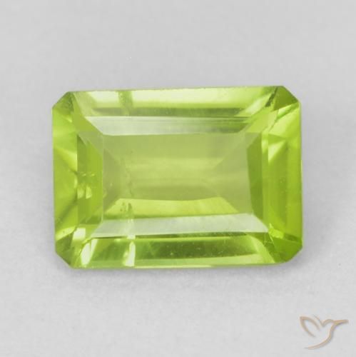0.96ct Naturale Verde brillante Peridoto, Taglio smeraldo, VS